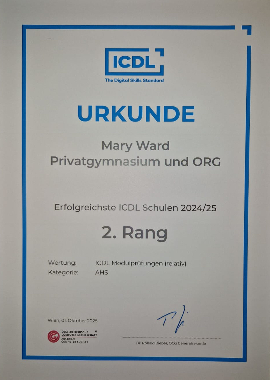 ICDL Urkunde