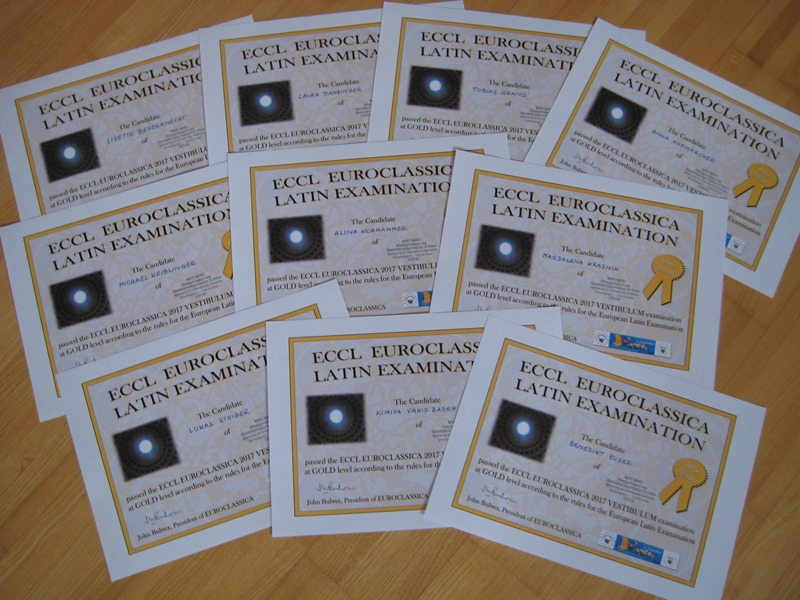 Gold-Zertifikate ECCL 2018 klein