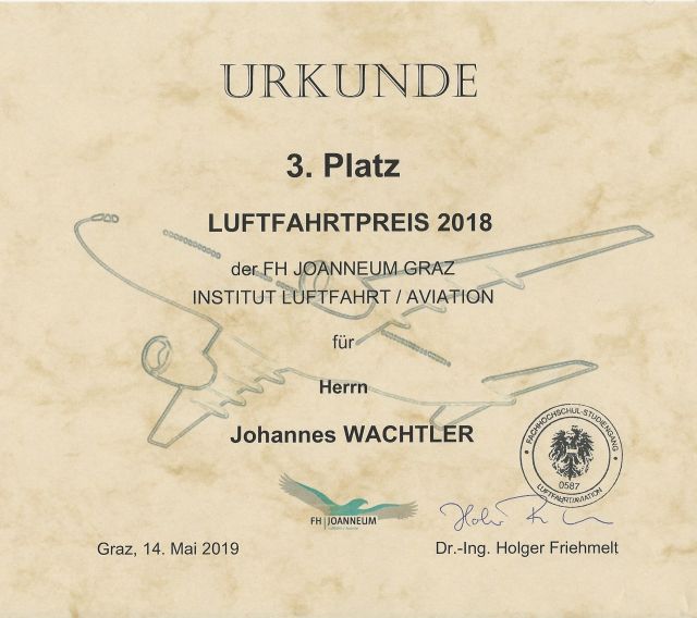 Urkunde Luftfahrtpreis klein