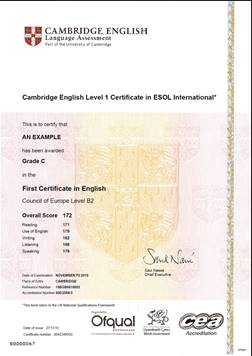 Cambridge English Certificate