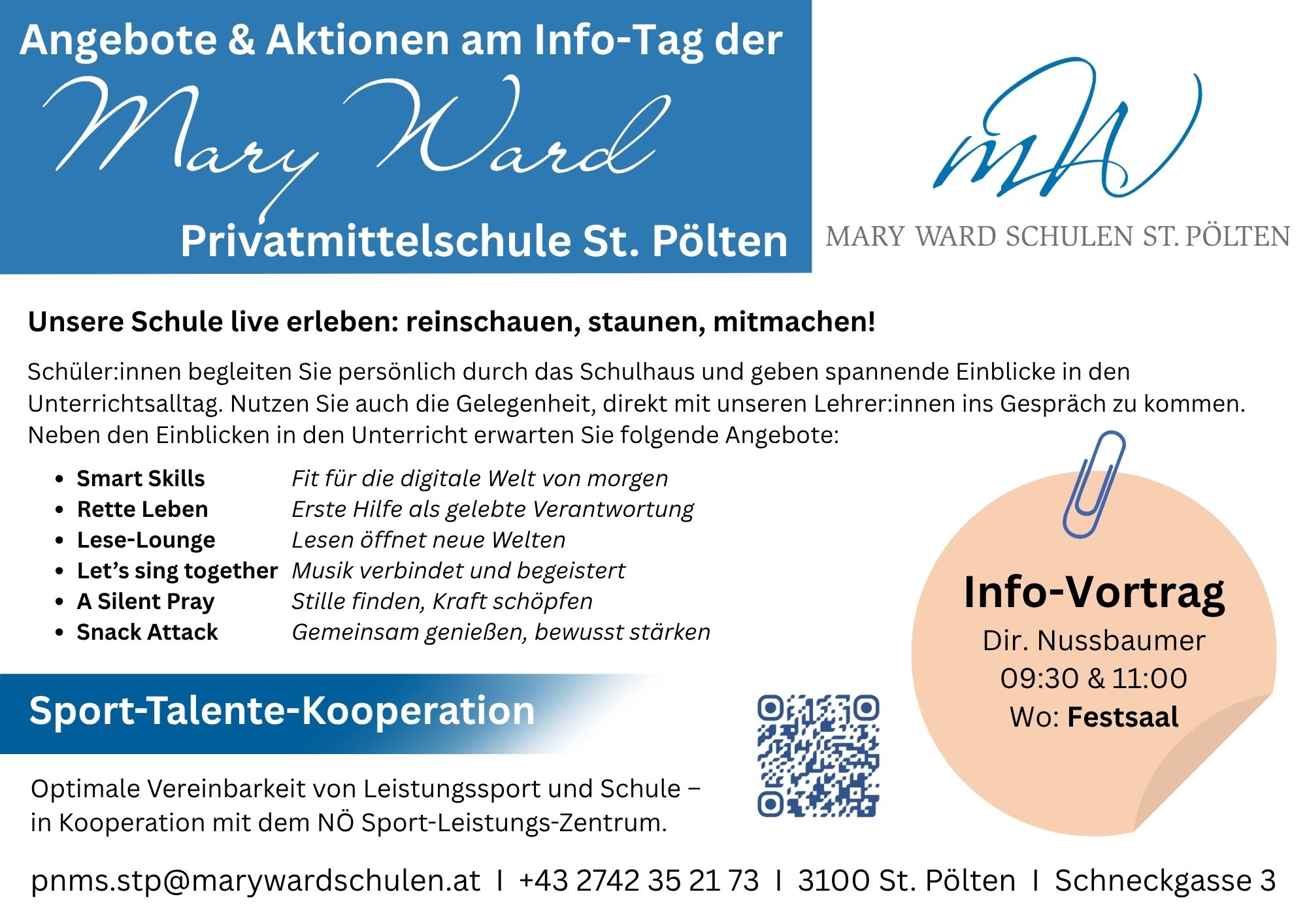 Infoblatt zur Ankündigung auf der Homepage 1